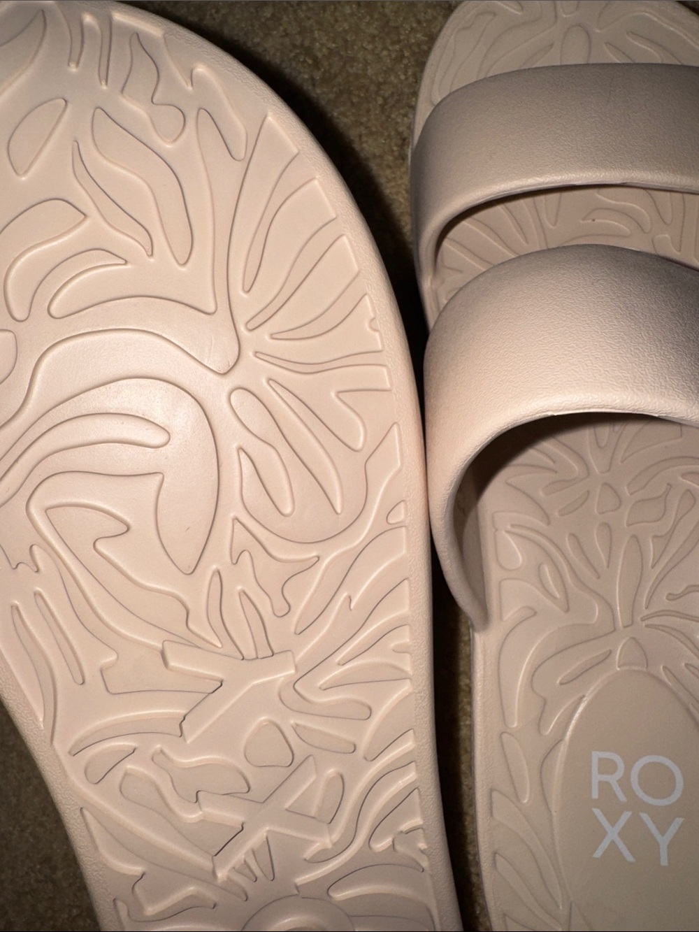 Roxy Women's Beige NEW Double-Strap Slide Sandals - Picture 2 of 3